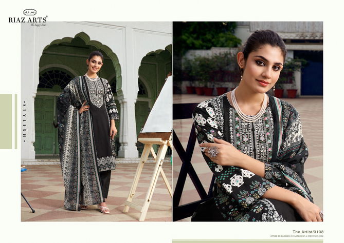 The Artist By Riaz Arts Printed Lawn Karachi Cotton Dress Material Wholesale Shop In Surat
